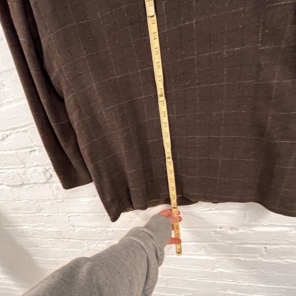 Giorgio Armani Le Collezioni Wool Windowpane Blazer Brown 40R Italy Vintage - Picture 3 of 16